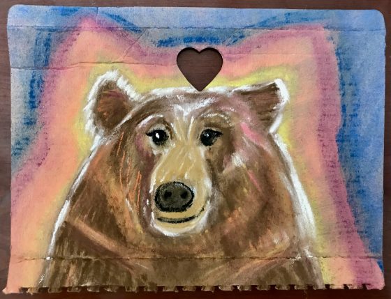 A Happy Bear - pastel on cardboard
